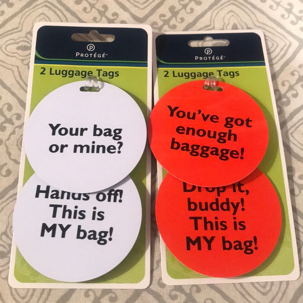 New 4 Protege Fun Phrases Luggage Tags - Round